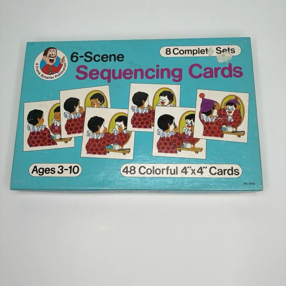 Vintage 1988 Frank Schaffer 6-Scene Sequencing Cards Homeschool Early Edition